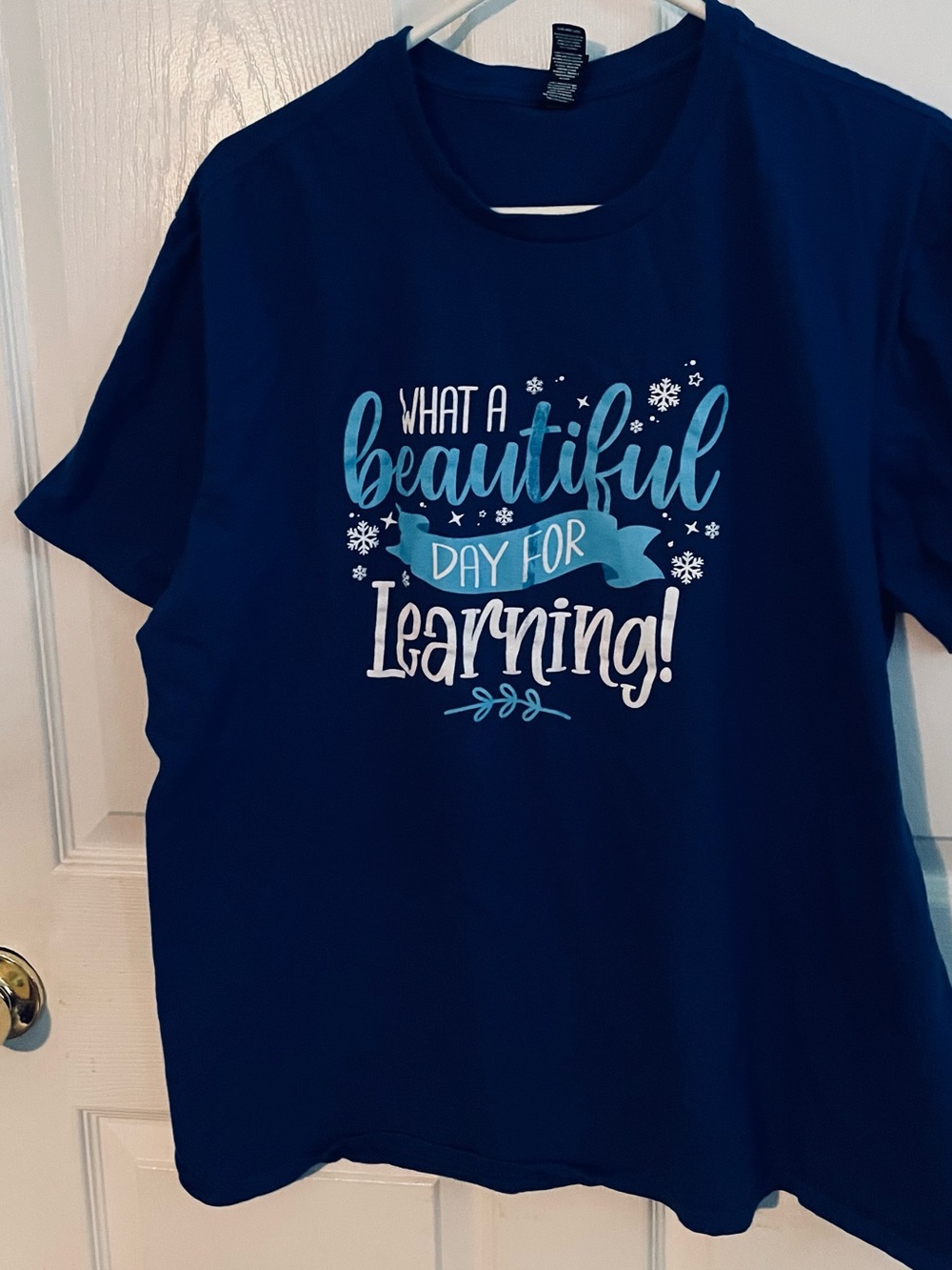 What a Beautiful Day for Learning! Teachers Navy T-Shirt